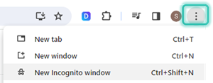 select the three dots then new incognito window